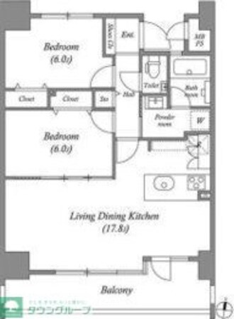 茶屋ヶ坂ライズの物件間取画像